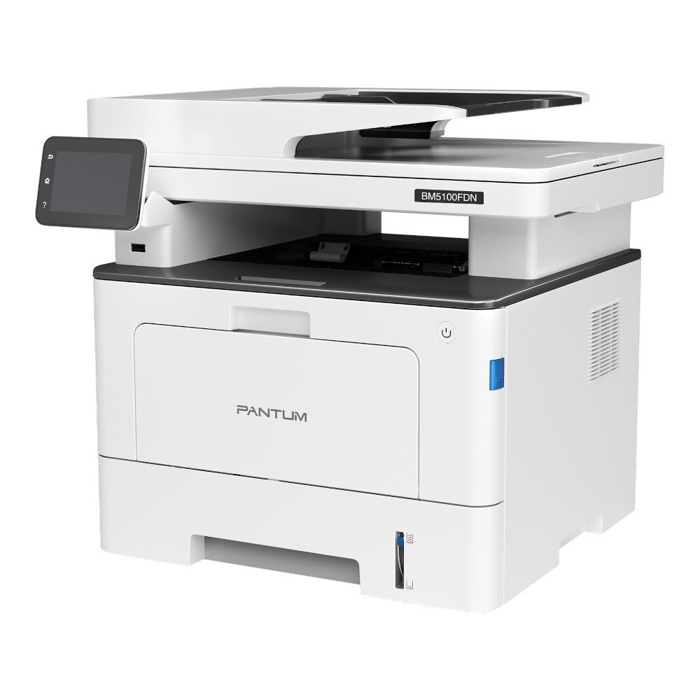 Pantum BM5100FDN, P/C/S/F, Mono laser, А4, 40 ppm (max 100000 p/mon), 1.2 GHz, 1200x1200 dpi, 512 MB RAM, Duplex, DADF50, paper tray 250 pages, USB, LAN, start. cartridge 3000 pages