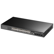 Коммутатор CUDY  GS5024S4  24-Port Layer 3 Managed Gigabit Switch with 4 10G SFP Slots 24-Port Layer 3 Managed Gigabit Switch,24 Gigabit Ethernet ports + 4 10 Gigabit uplink SFP optical ports + 1 USB serial port + 1 Console port, backplane bandwidth 128Gbps, Layer 3 network management function, support routing, DHCP, VLAN, MAC address, ACL a