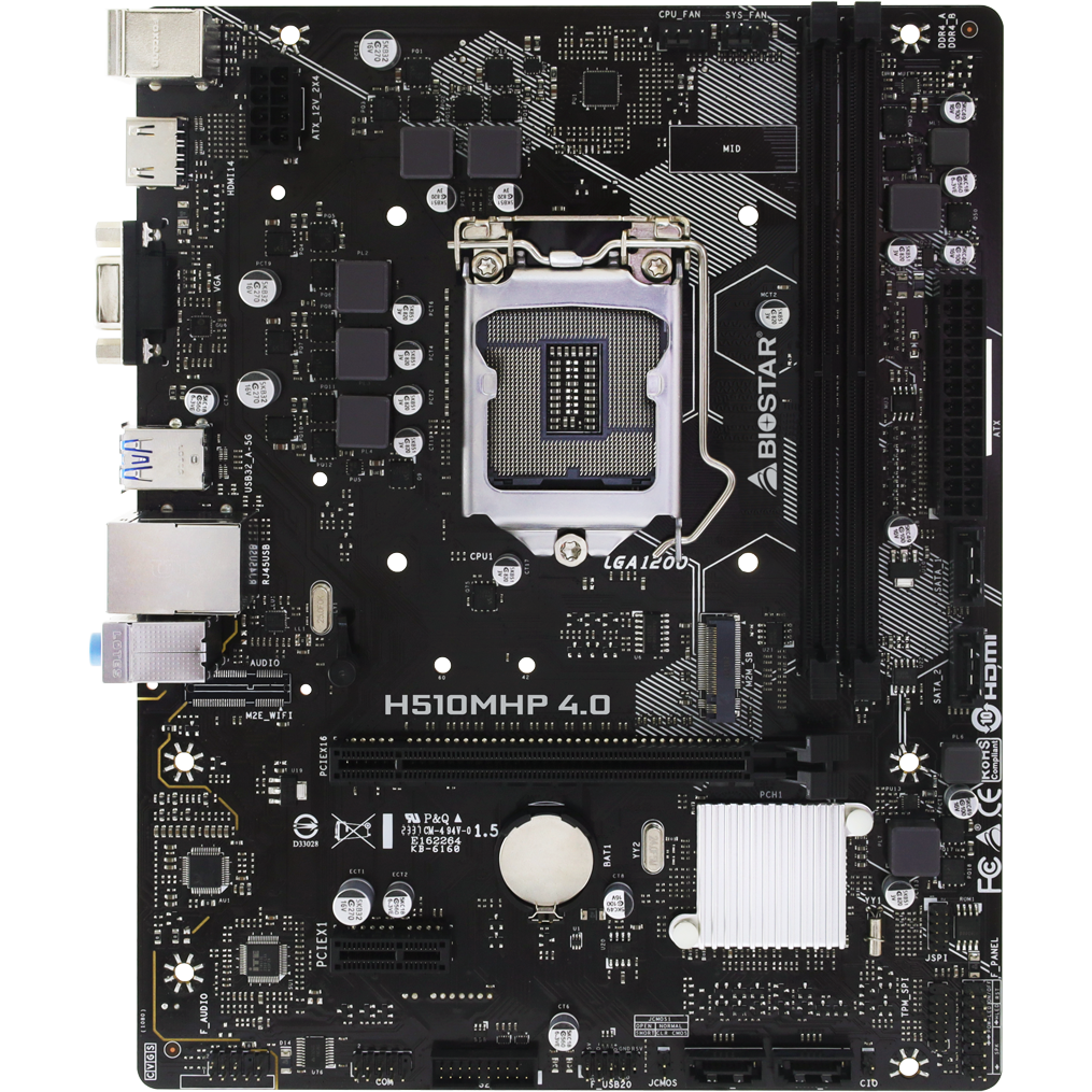 Материнская плата Biostar LGA 1200 Intel H470 H510MHP 4.0