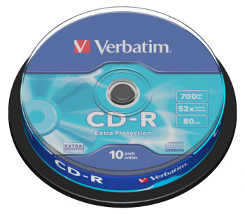 

Диск CD-R Verbatim 700Mb 52x DataLife Cake Box (10шт) 43437