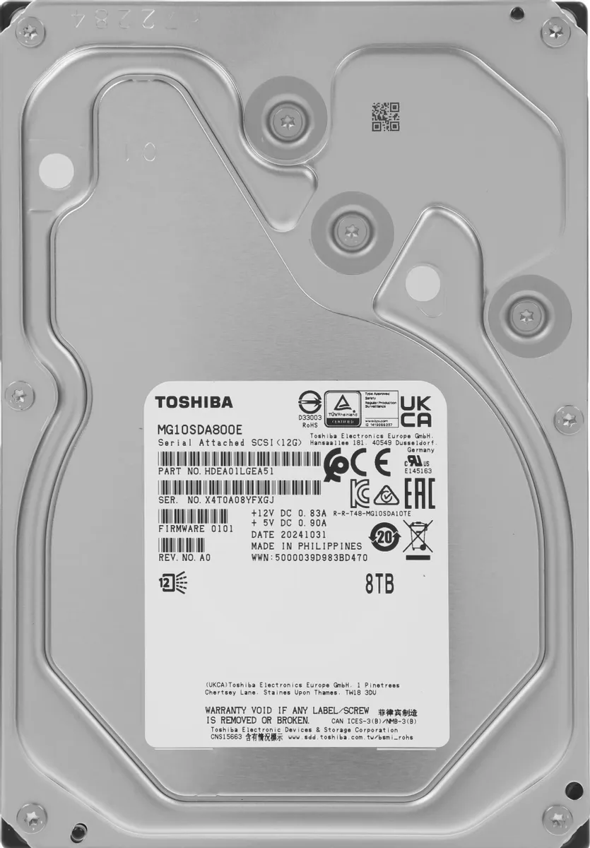 Жесткий диск  TOSHIBA Enterprise Capacity 3.5  8 Тб 7.2K SAS 12Gb/s