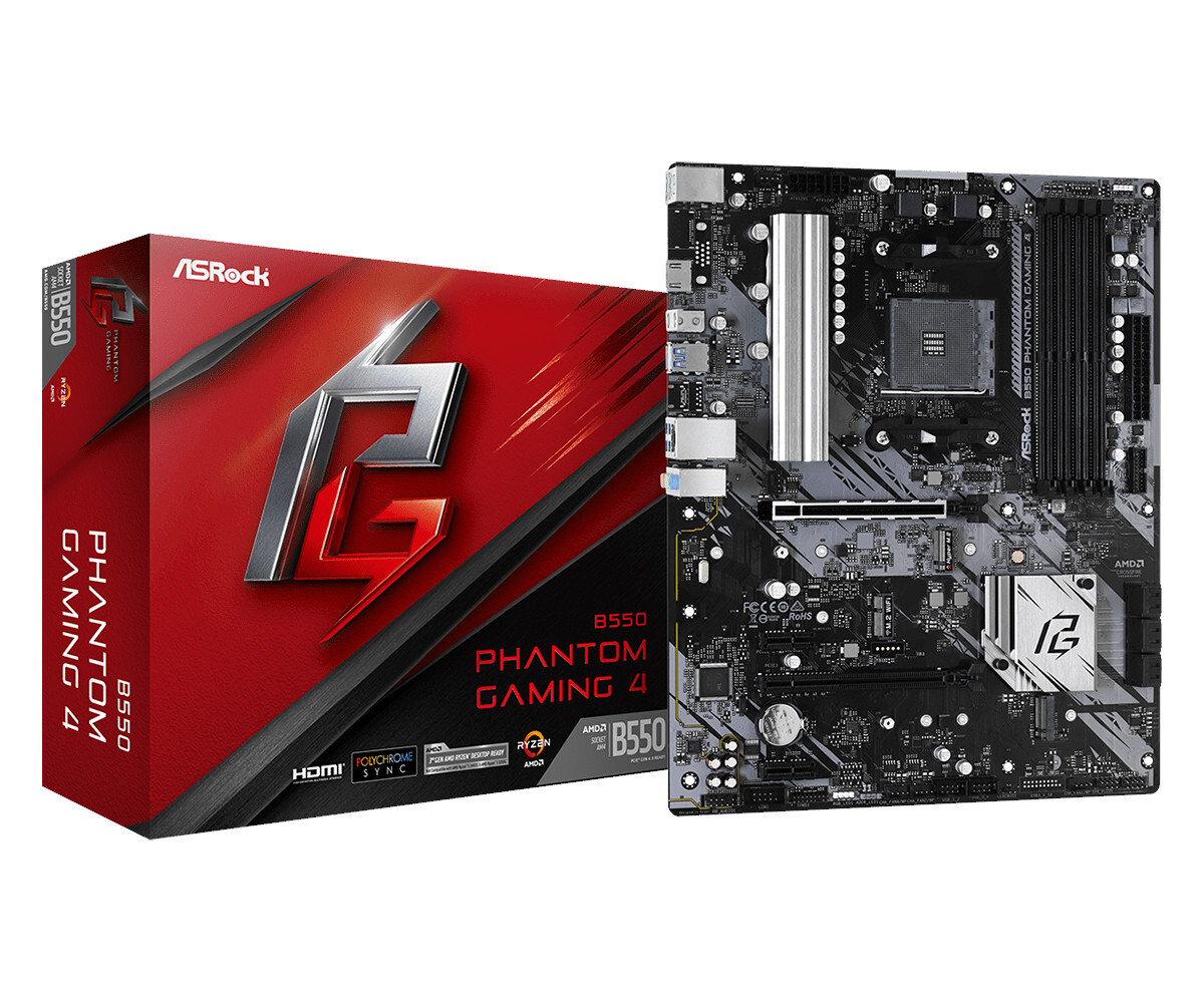 Материнская плата ASRock AM4 AMD B550 B550 PHANTOM GAMING 4