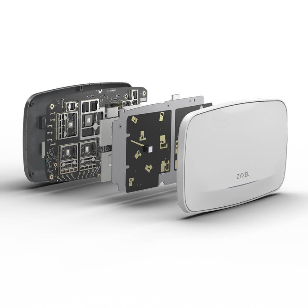 Точка доступа Zyxel NebulaFlex WBE660S, WiFi 7, 802.11a/b/g/n/ac/ax/be (2,4 и 5 ГГц), MU-MIMO, Smart Antenna, антенны 4x4, до 1376+8640 Мбит/с, 1xLAN 10GE, 1xLAN GE, PoE, защита от 4G/5G, BLE Beacon