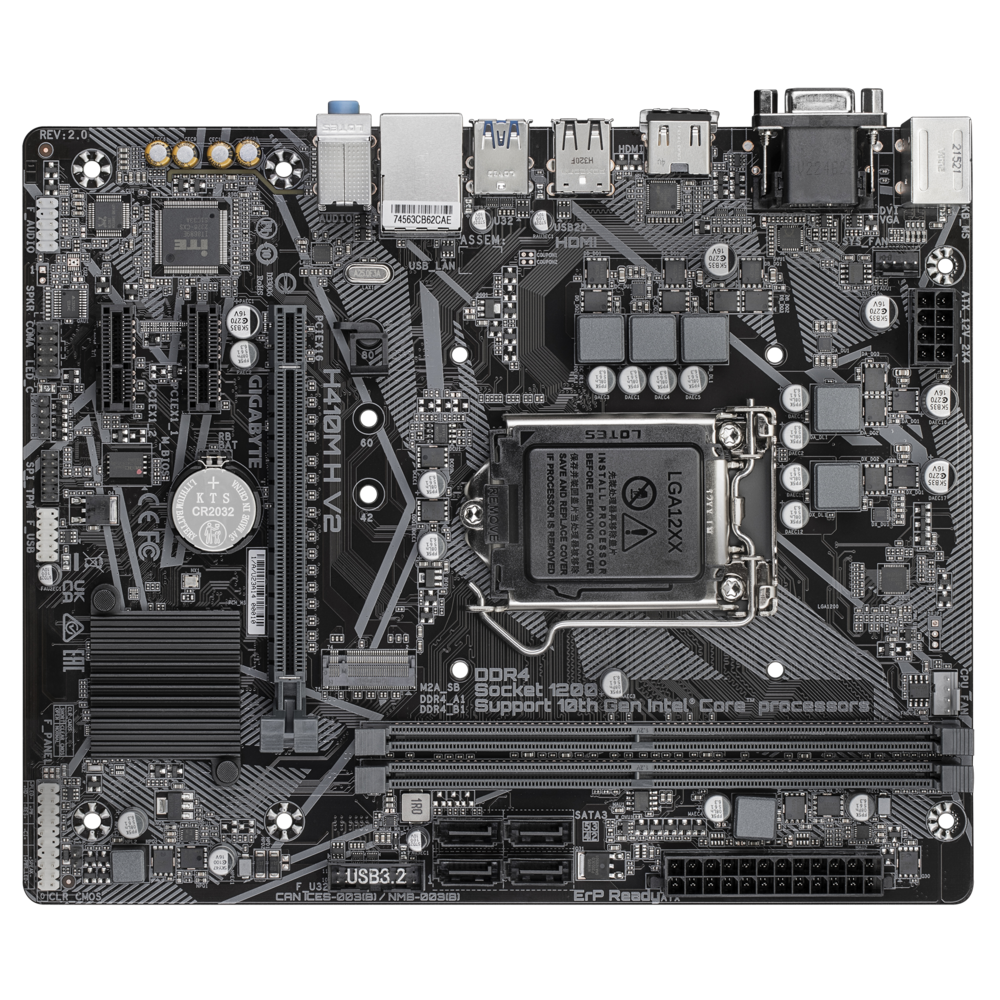 Материнская плата Gigabyte LGA1200 Intel Q470 H410M H V2 2.1