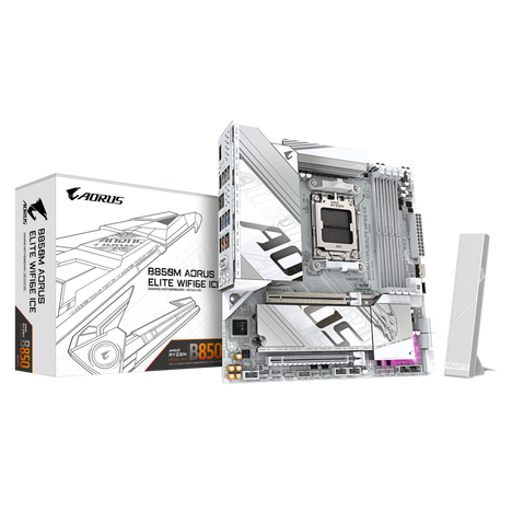 Материнская плата Gigabyte AM5 AMD B850 B850M AORUS ELITE WIFI6E ICE