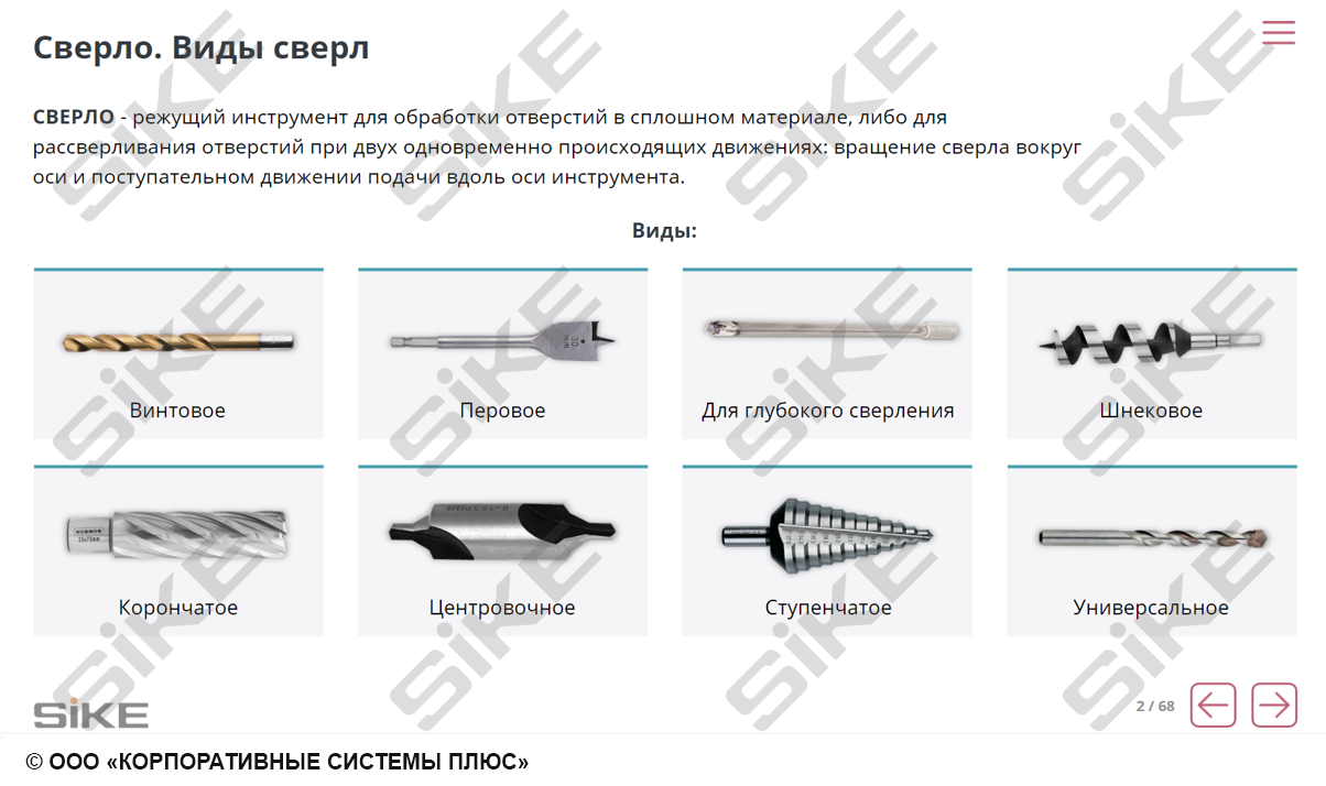 Sike. Электронный курс «Станочник. Сверлильные станки»