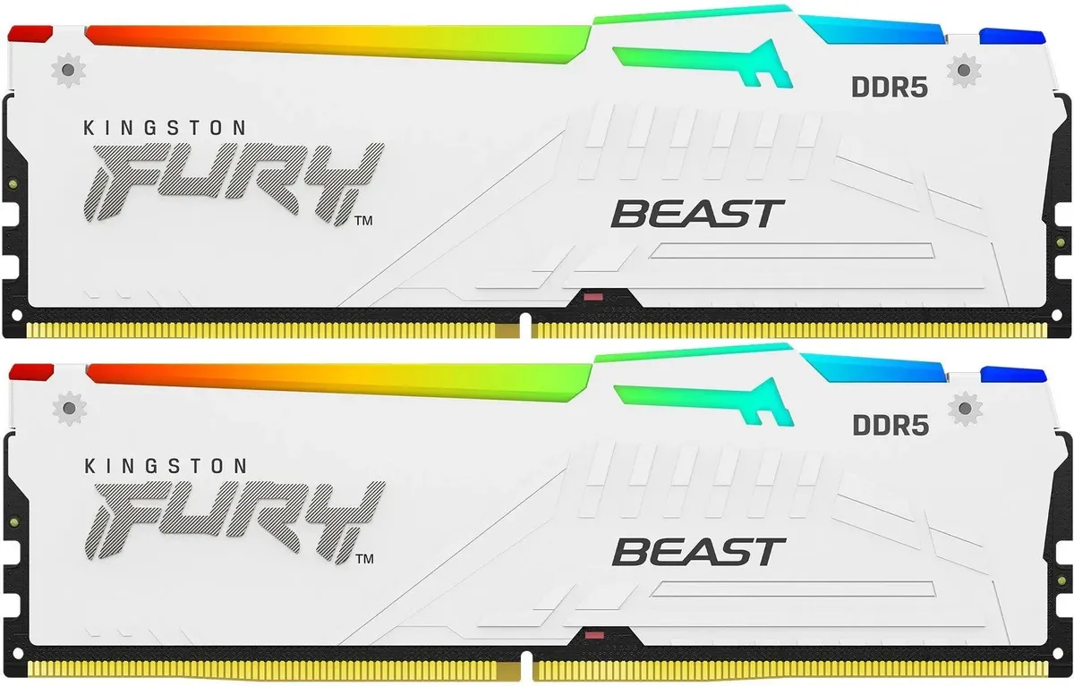 Оперативная память Kingston FURY Beast White RGB EXPO 32GB 6000MT/s DDR5 CL30 (Kit of 2), KF560C30BWEAK2-32, RTL