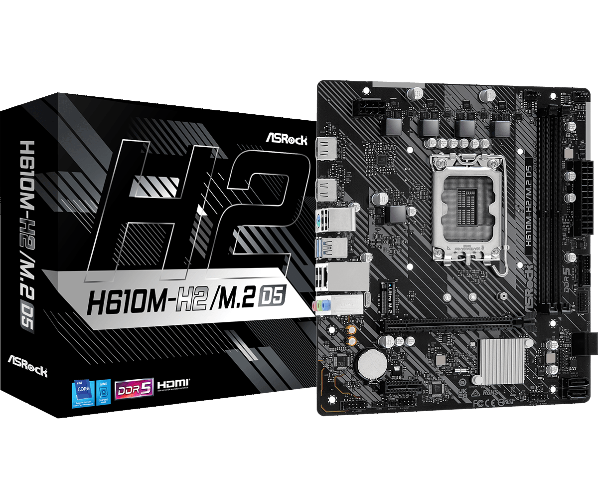 Материнская плата ASRock LGA 1700 Intel H610 H610M-H2/M.2 D5