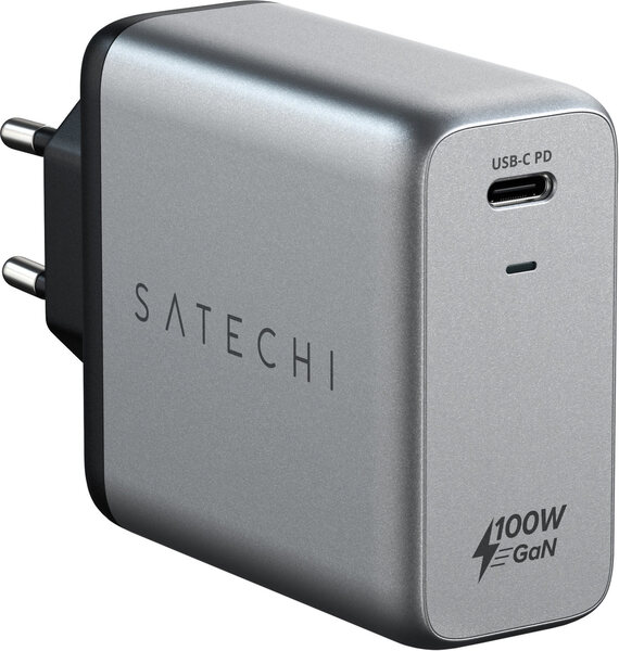 

Сетевое зарядное устройство Satechi Compact Charger 100W с технологией GaN Power. Цвет: серый космос.