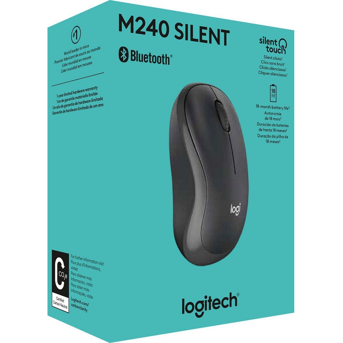 Мышь Logitech Мышь беспроводная USB Logitech M240 Silent Bluetooth Mouse Graphite [910-007119]