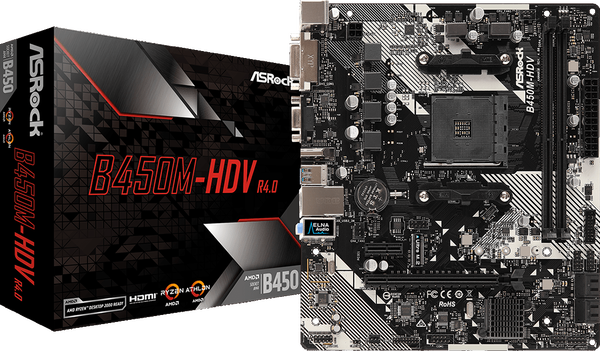 

Материнская плата ASRock AM4 AMD B450 B450M-HDV