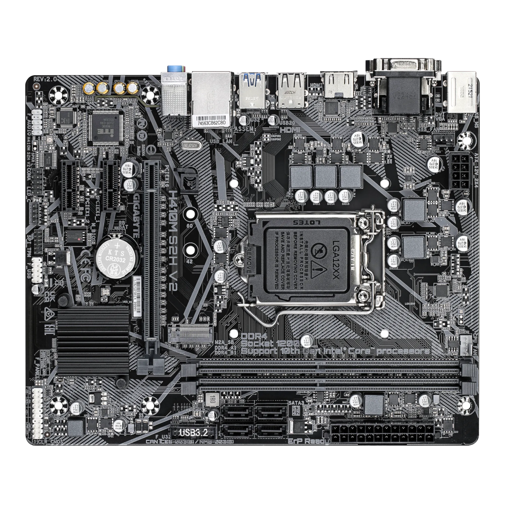 Материнская плата Gigabyte LGA1200 Intel Q470 H410M S2H V2 2.1