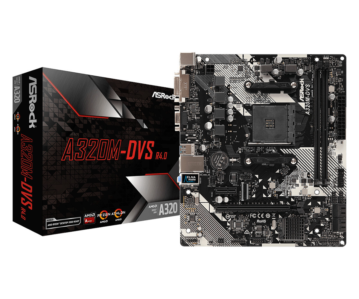Материнская плата ASRock AM4 AMD A320 A320M-DVS R4.0