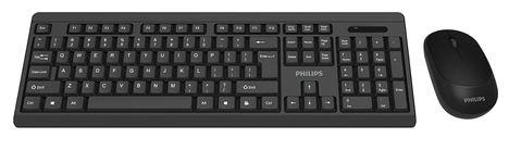 Клавиатура+мышь Philips Клавиатура + мышь SPT6324, русская заводская раскладка SPT6247B/60, цвет черный