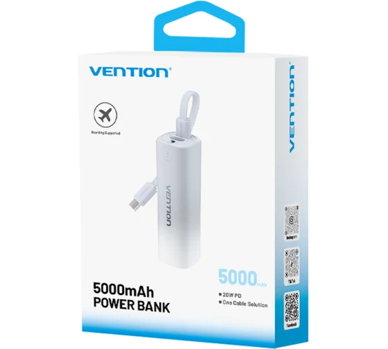 Внешний аккумулятор Vention 5000mAh 20W USB-C + Lightning