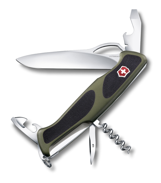 

Нож перочинный Victorinox RangerGrip 61 (0.9553.MC4) 130мм 11функций зеленый/черный карт.коробка