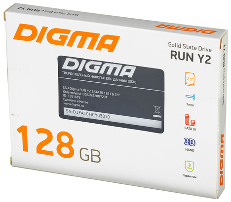 Внутренний твердотельный накопитель DIGMA RUN Y2 128GB