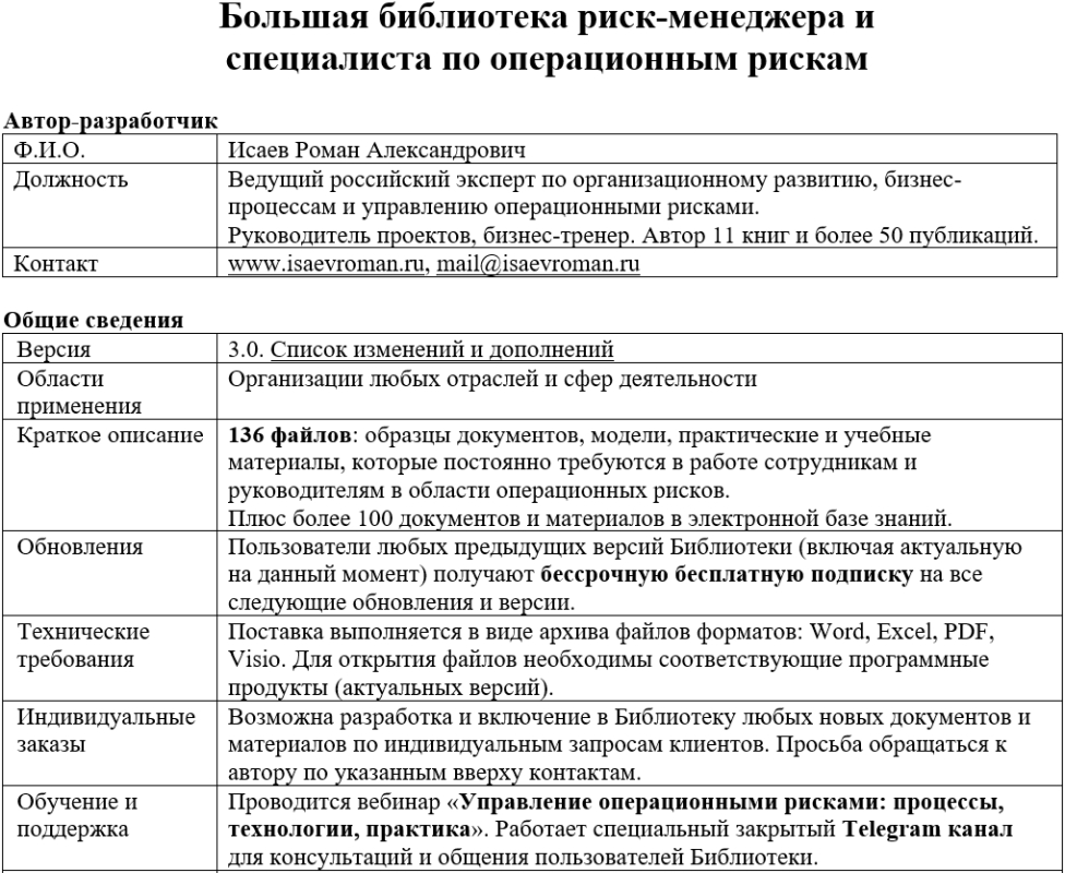 Большая библиотека риск-менеджера и специалиста по операционным рискам. Версия 3.0