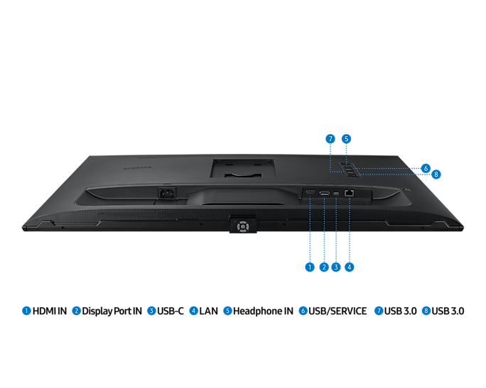 Samsung 32" ViewFinity S8 S80PB S32B800PXI (IPS 21:9 3840x2160x60Hz 5ms 350cd 1000:1 178/178 1,07 bill; DP; HDMI; USB-C (90W); USB3.0x3 RJ45 HAS Tilt Swiv VESA Black