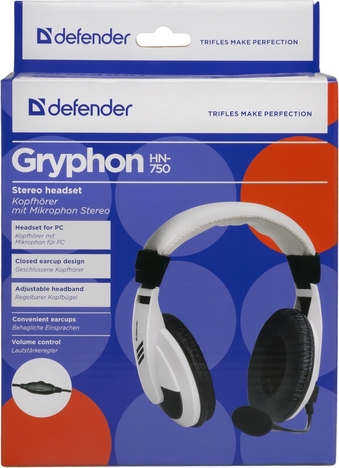 Гарнитура Defender Gryphon 750, цвет белый/черный
