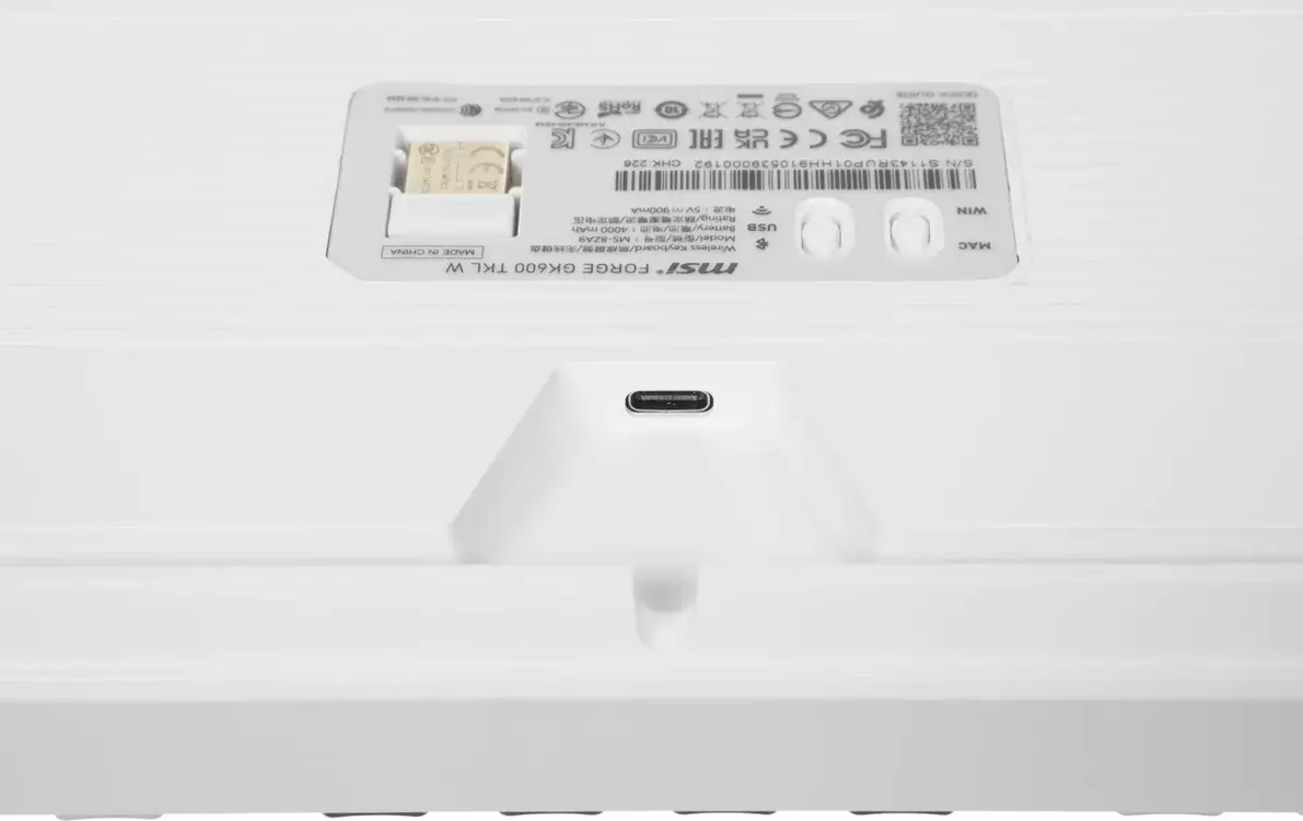 Клавиатура MSI FORGE GK600 TKL WIRELESS SKY S11-43RUP01-HH9, цвет серый