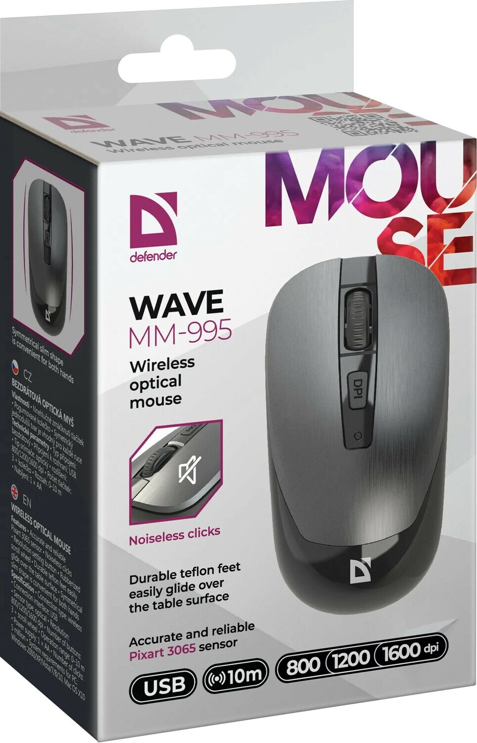 Мышь Defender Wave MM-995 52993, цвет черный