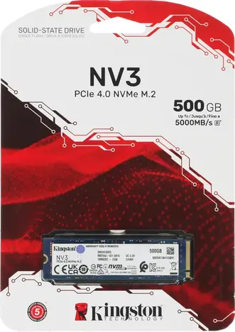 Внутренний твердотельный накопитель Kingston NV3 PCIe 4.0 NVMe M.2 500GB