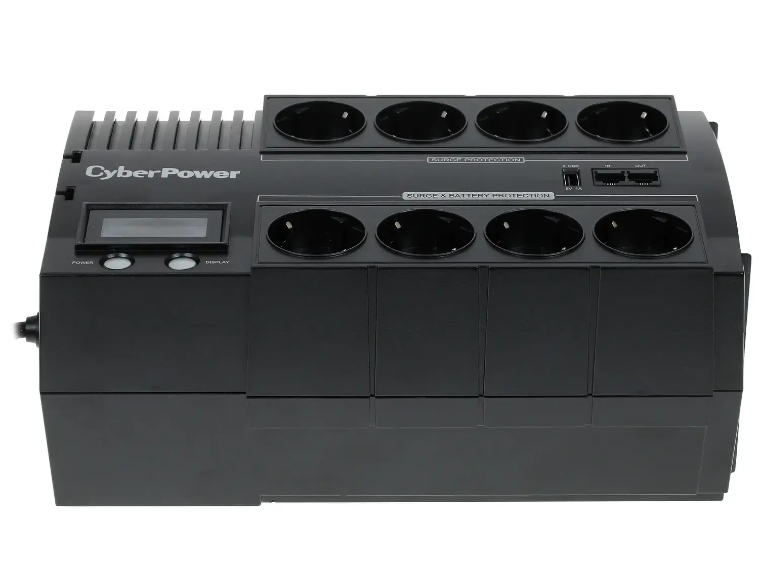 Источник бесперебойного питания/ UPS Line-Interactive CyberPower BR1000ELCD 1000VA/600W USB/RJ11/45/charger A/С (4+4 EURO)