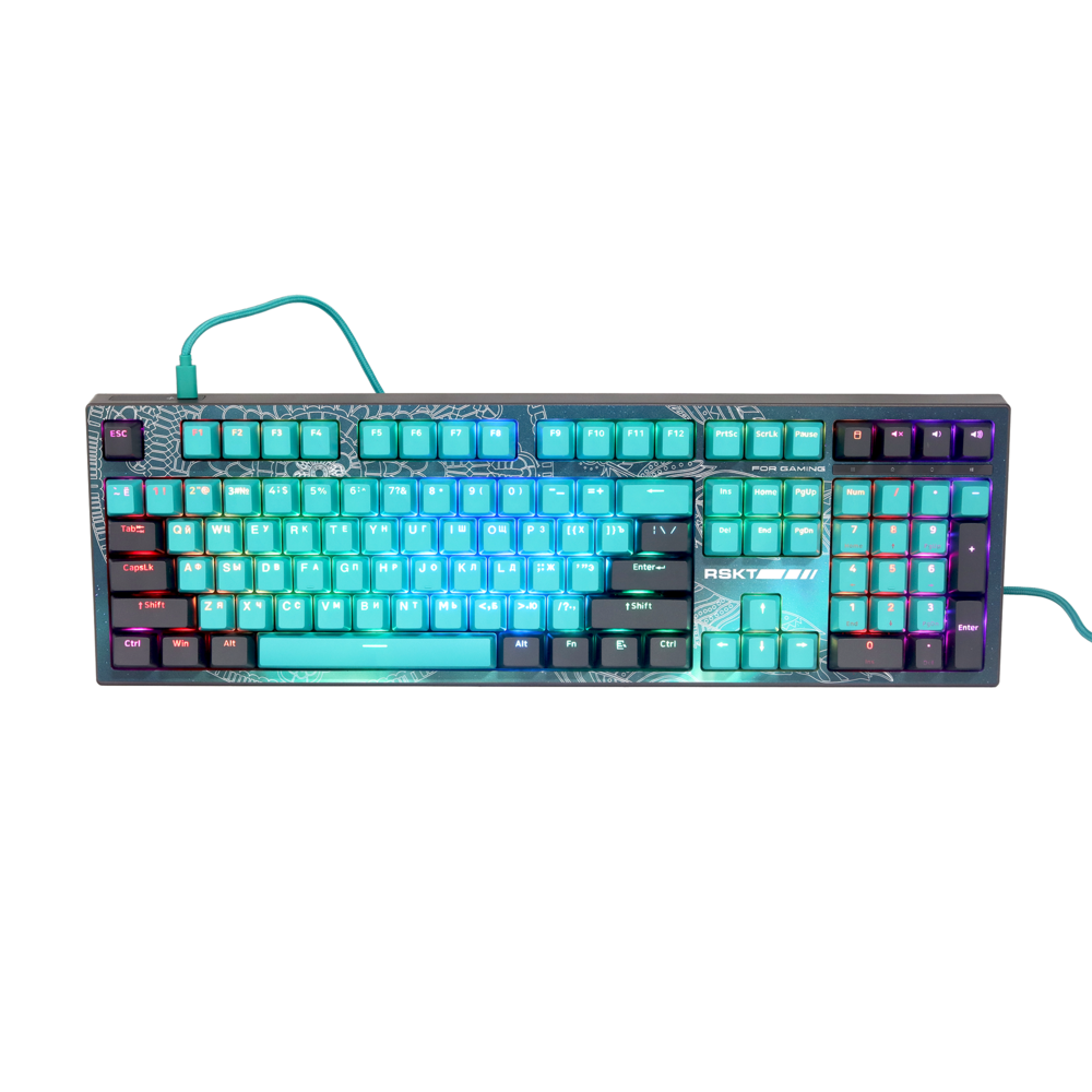 Клавиатура Raskat Клавиатура KM002-UV-GREEN, цвет темно-серый