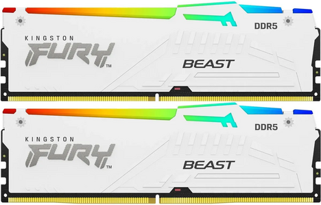 Оперативная память Kingston FURY Beast White RGB EXPO 32GB 6000MT/s DDR5 CL30 (Kit of 2), KF560C30BWEAK2-32, RTL