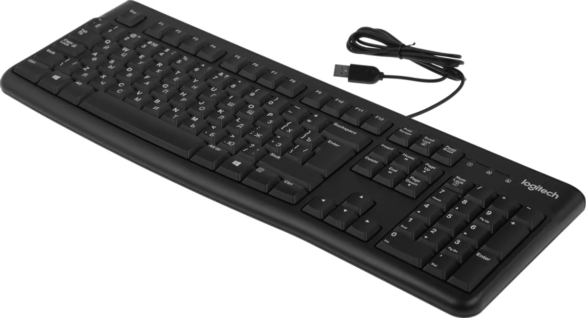 Клавиатура Logitech K120 920-002522, цвет черный