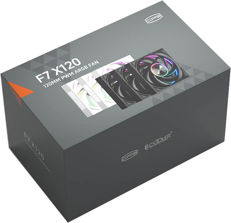 Вентилятор PCCooler кулер для корпуса F7 X120 ARGB 3IN1
