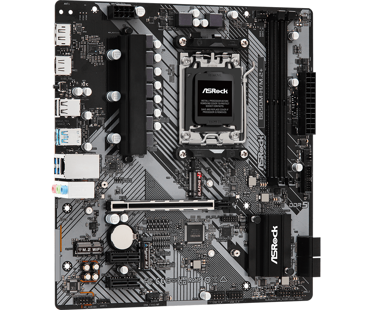 Материнская плата ASRock AM5 AMD B650 B650M-H/M.2+