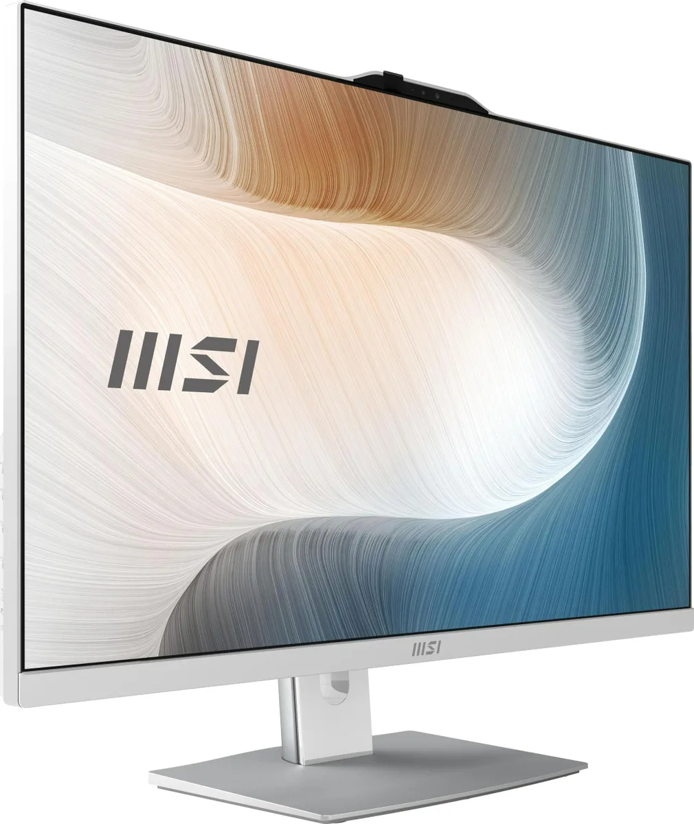 Моноблок MSI Modern AM242P 1M-1020XRU 23.8" Full HD Core 7 150U (1.8) 16Gb SSD512Gb Graphics без ОС GbitEth WiFi BT 120W клавиатура мышь Cam белый 1920x1080