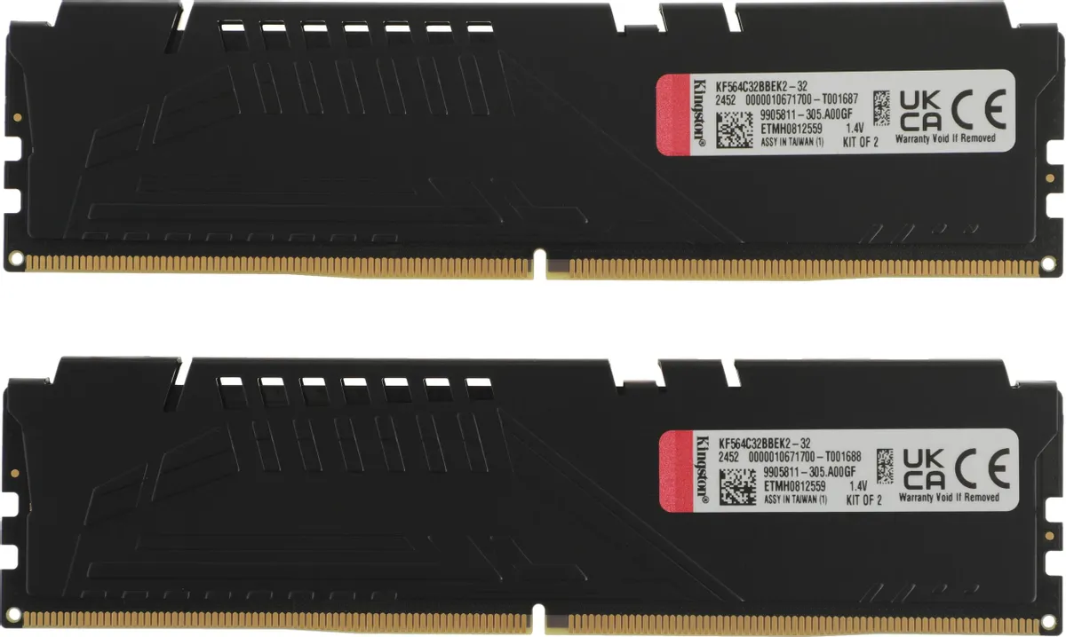 Оперативная память Kingston FURY Beast Black EXPO 2x16GB 6400MT/s DDR5 CL32, KF564C32BBEK2-32, RTL