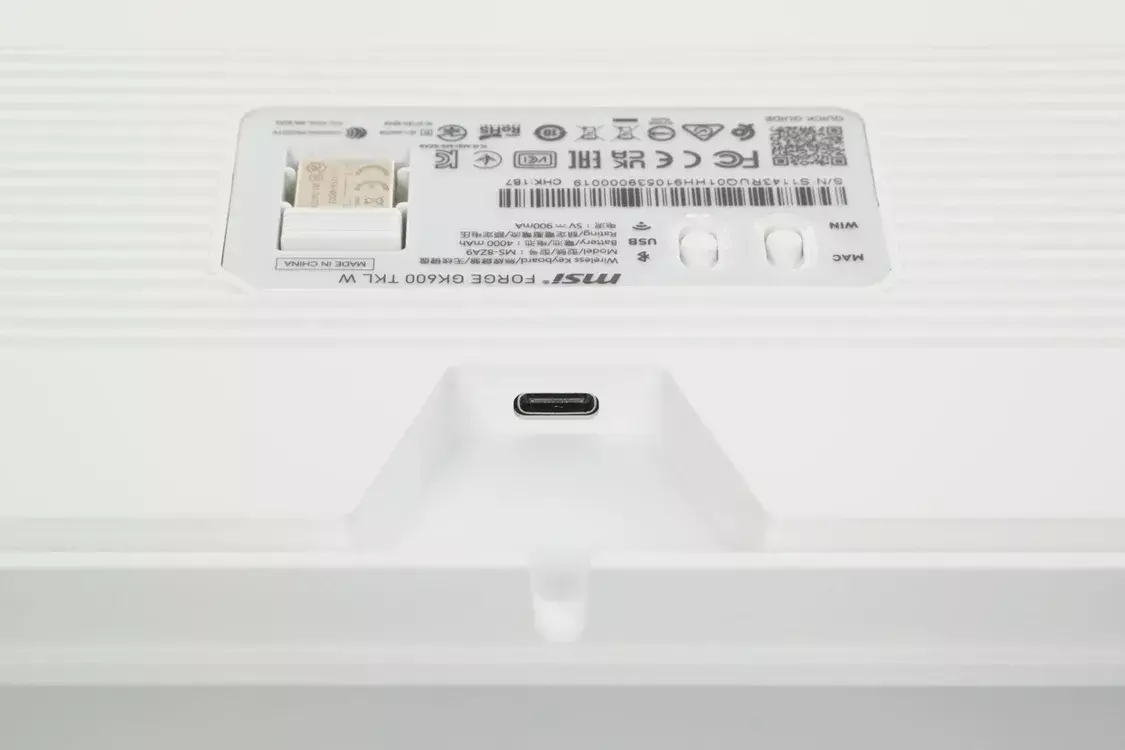 Клавиатура MSI FORGE GK600 TKL WIRELESS VIOLET S11-43RUQ01-HH9, цвет белый