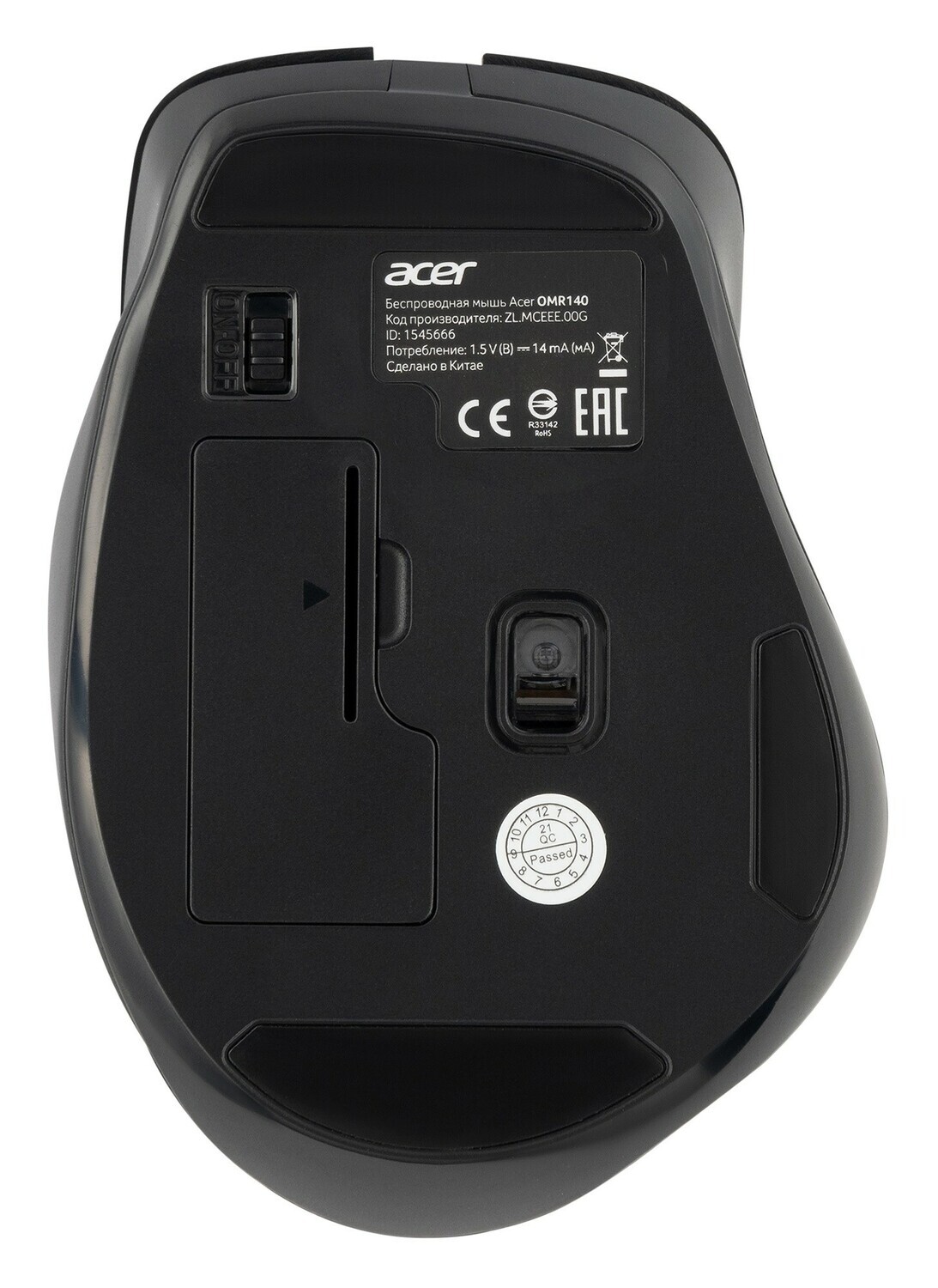 Мышь ACER OMR140 ZL.MCEEE.00G, цвет черный