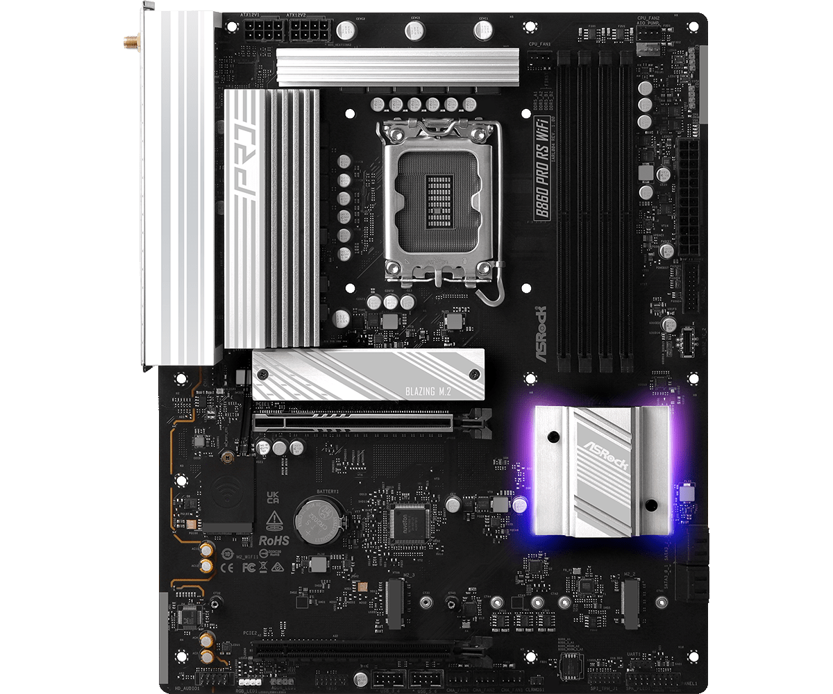 Материнская плата ASRock LGA 1851 Intel B860 B860 PRO RS WIFI