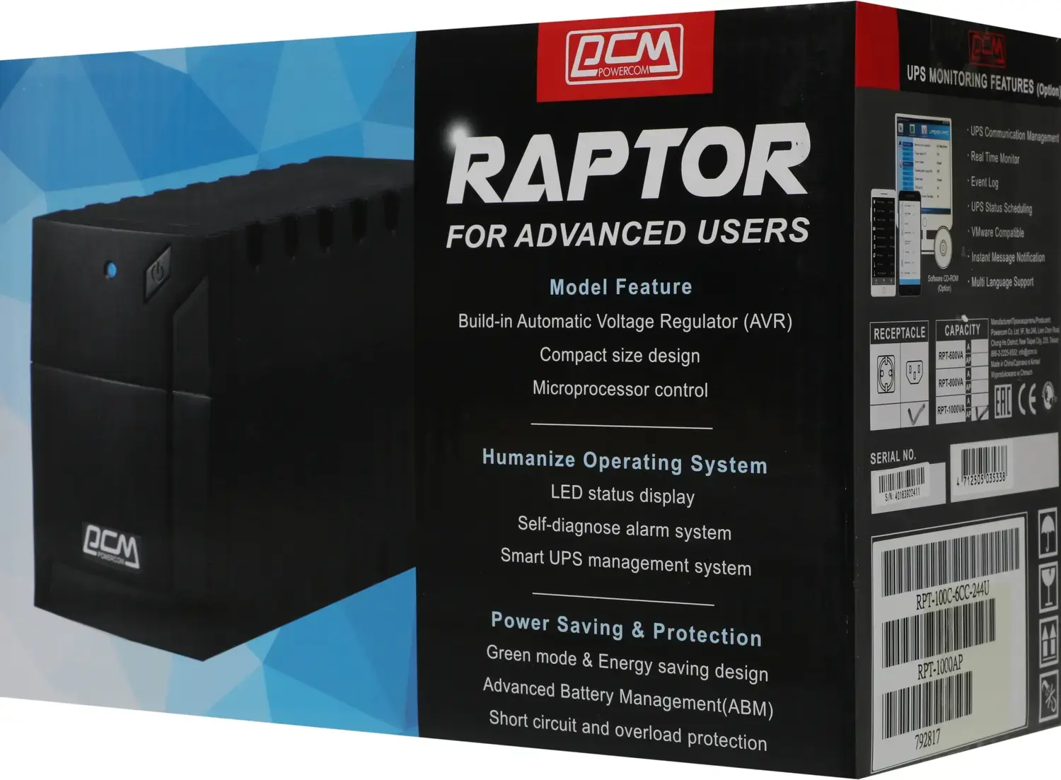 ИБП Powercom Raptor RPT RPT-1000AP