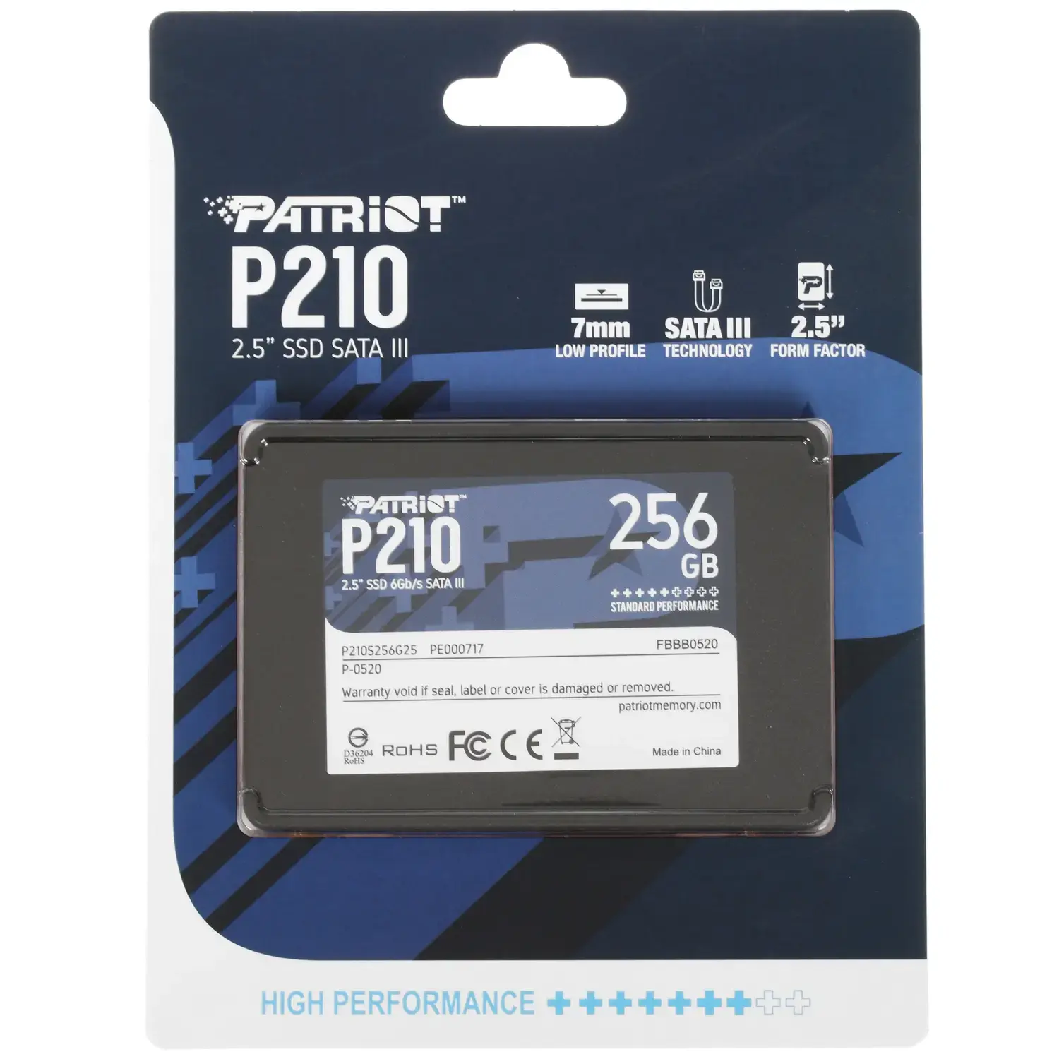 Внутренний твердотельный накопитель Patriot P210 256GB