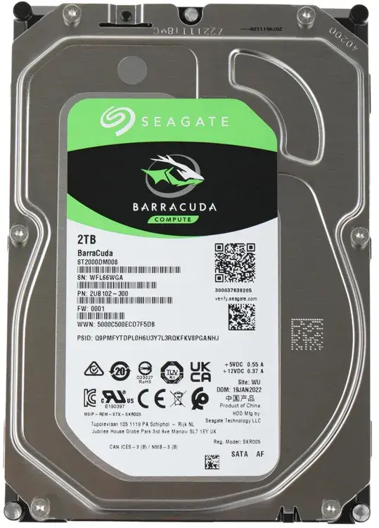 Жесткий диск  SEAGATE Barracuda 3.5" SATA3  2 TB 7.2K SATA3