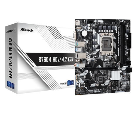 Материнская плата ASRock LGA 1700 Intel B760 B760M-HDV/M.2 D4