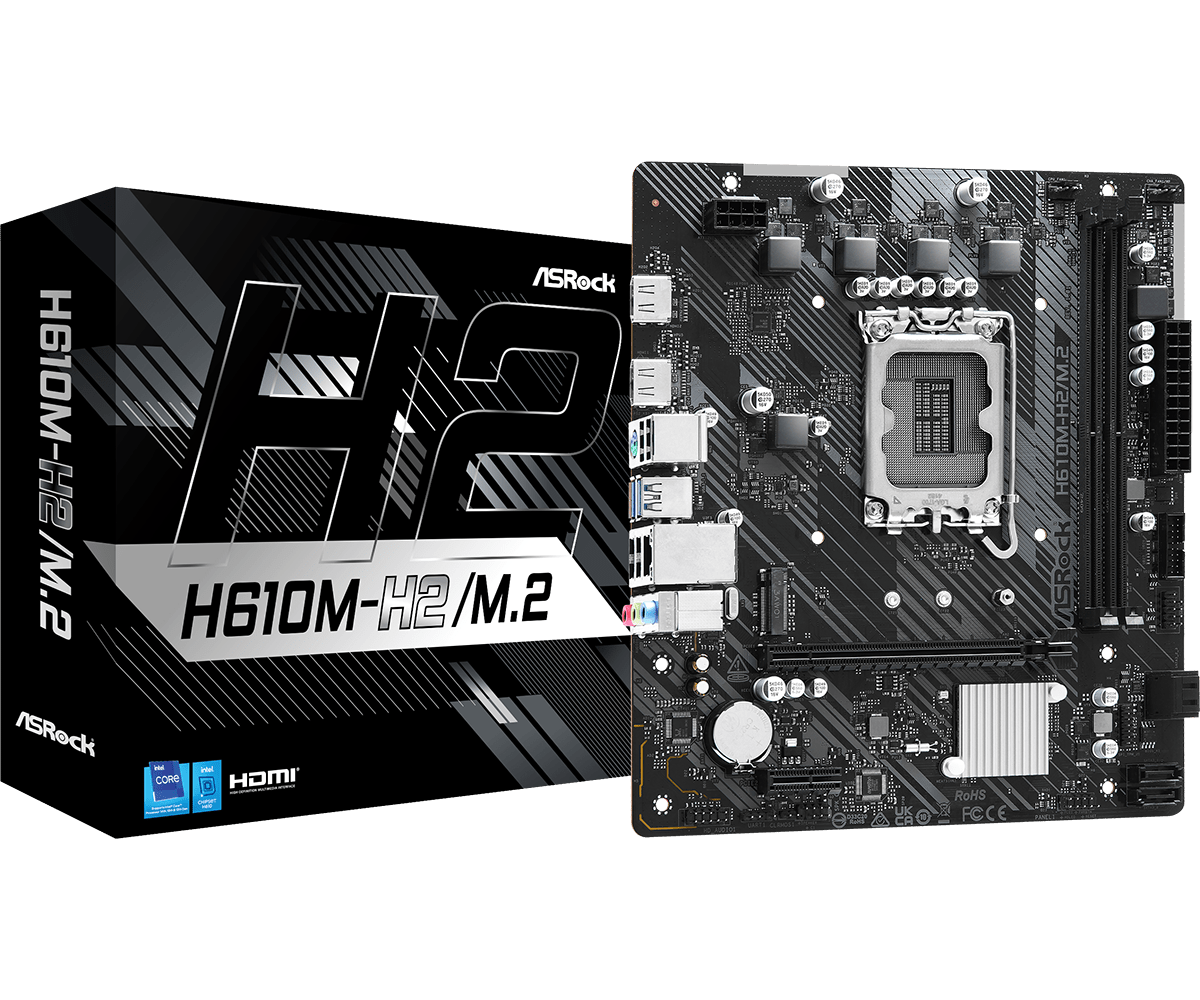 Материнская плата Asrock H610M-H2/M.2 Soc-1700 Intel H610 2xDDR4 mATX AC`97 8ch(7.1) GbLAN+HDMI