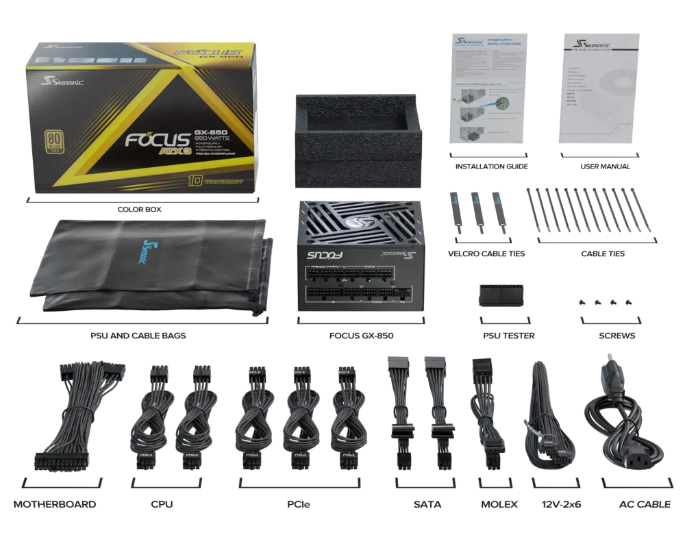 Блок питания Seasonic FOCUS GX ATX 3 (2024) 850W