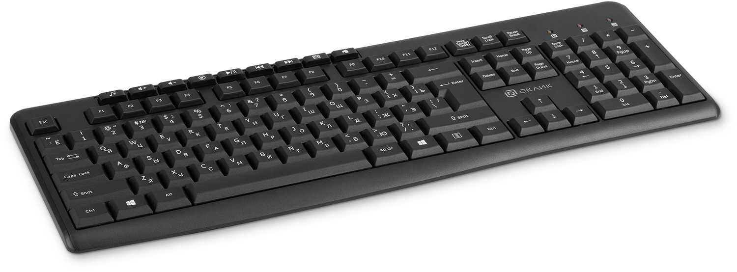 Клавиатура Oklick USB K225W 1875232, цвет черный