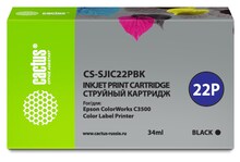 Картридж черный Cactus CS-SJIC22PBK