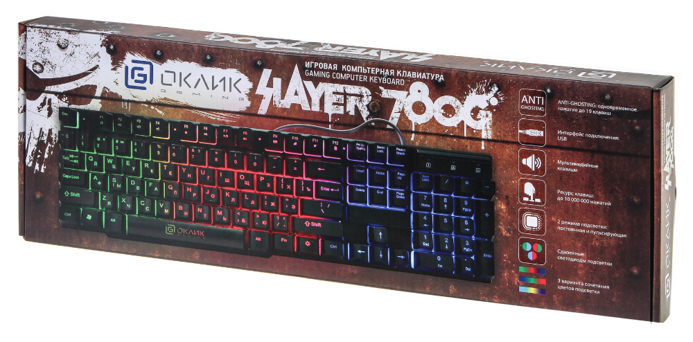 Клавиатура Oklick KeyBoard 780G SLAYER 412899, цвет черный
