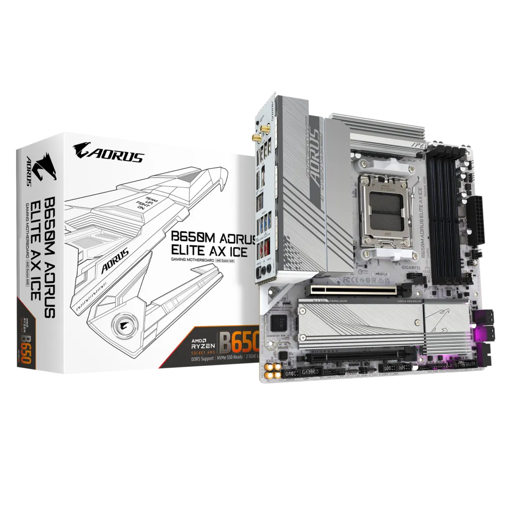 Материнская плата Gigabyte AM5 AMD B650 B650M A ELITE AX ICE