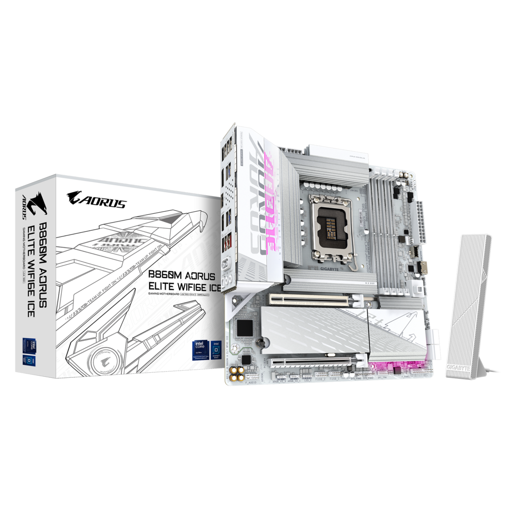 Материнская плата Gigabyte LGA1851 Intel B860 B860M AORUS ELITE WIFI6E ICE