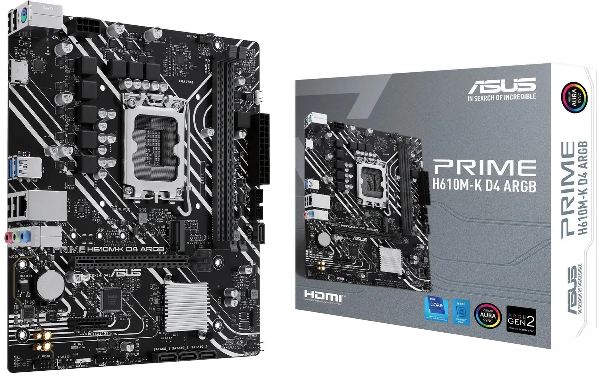 Материнская плата ASUS Intel H610 PRIME H610M-K D4 ARGB